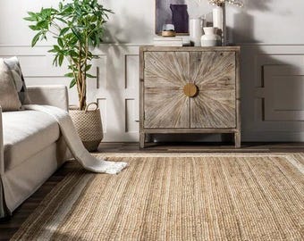 Handgeweven jute loper – natuurlijke vezels, aangepast formaat