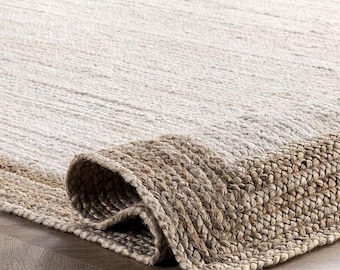 Handgeweven jute loper, boho-decor, aangepast formaat