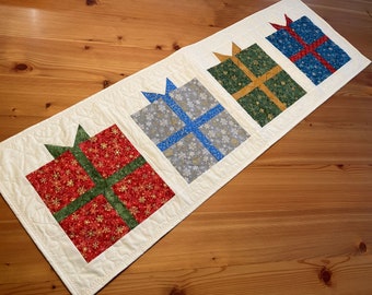 Christmas Presents Quilted Table Runner B
