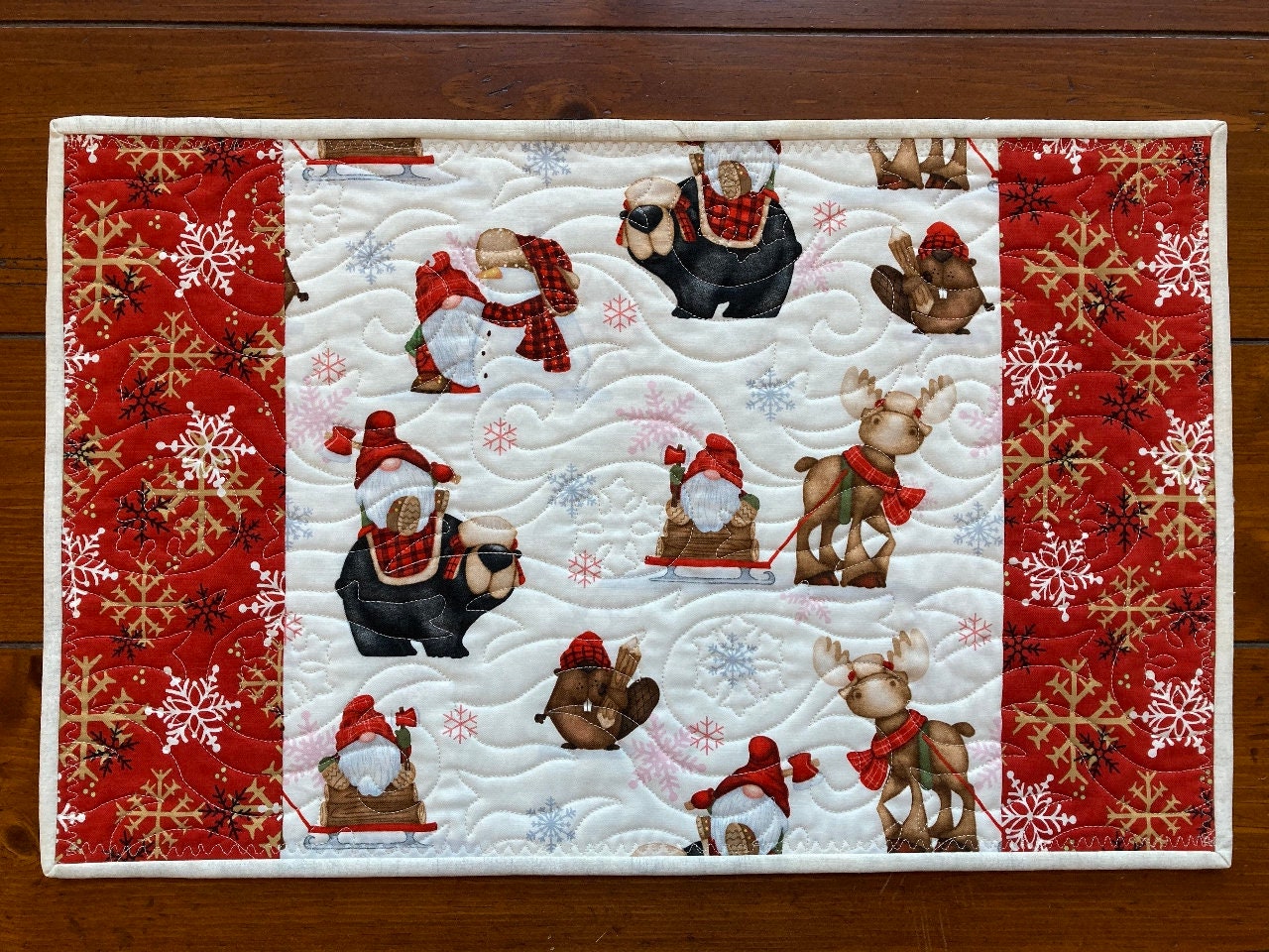 Timber Gnomes and Snowmen Quilted Placemat Etsy