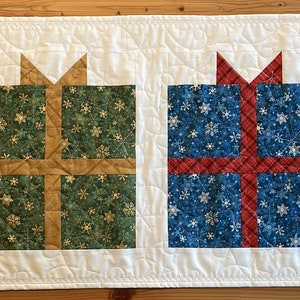Christmas Presents Quilted Table Runner A