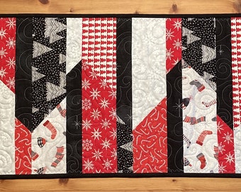 Christmas Monorail Quilted Table Runner