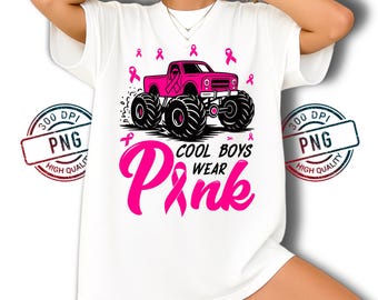 Rosa Monstertruck Brustkrebs Bewusstsein PNG Design (Digitaler Download)