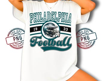 Vintage Philadelphia Football Shirt Design: Retro Eagles Helmet Graphic (PNG Digital Download