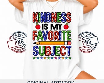 Funny Teachers Back to School PNG: kindness is my favorite subject png, here we go again , Teacher Student Humor (Digital Download)