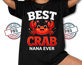 Najlepszy Krab Babcia w życiu PNG, Zabawny projekt Kraba Babcia, Sublimacja prezentu na plażę dla babci PNG