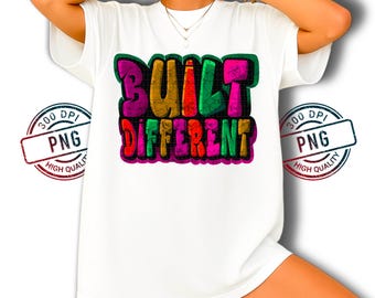 Built Different PNG: Graffiti Style Text Design for Streetwear (Digital Download