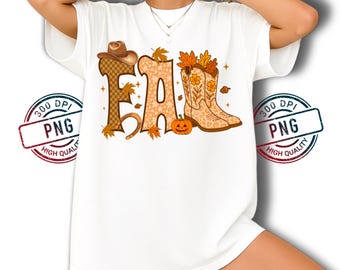 Cowboy Checkered Fall PNG: Western Halloween Design (Digital Download)