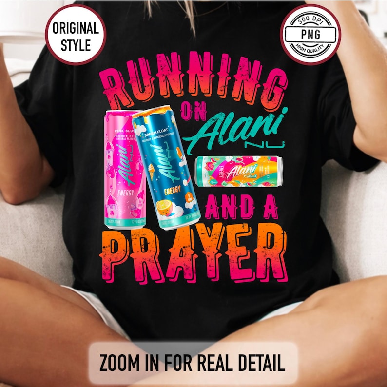 Funny Alani Nu and Prayer PNG, Energy Drink Humor, coquette striped PNG, preppy girly design, boutique style sublimation image 6