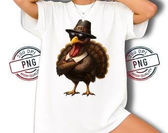Turkey Thanksgiving PNG: Pilgrim Shirt Design (Digital Download)