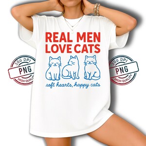 Buzz Shirts – T-Shirt Uomo In Cotone Biologico ‘Real Men Love Cats’ – Slogan Gatto, Vestibilità Regular