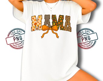Fall Mama PNG: Leopard & Checkered Letters, Autumn Digital Download