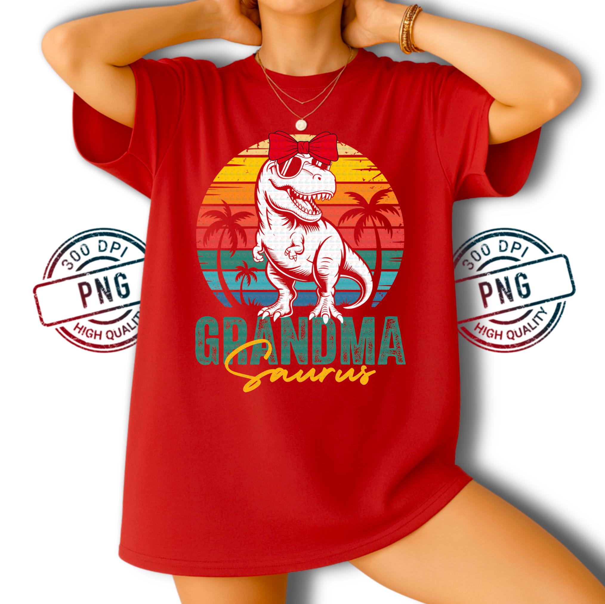 Grandma Saurus PNG: Retro T-rex Family Design (digital Download - Etsy