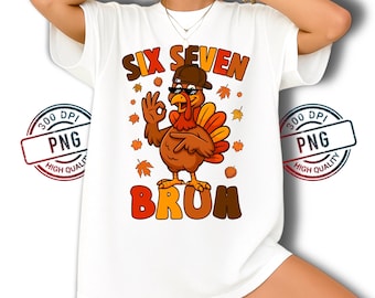 Funny six seven Bruh Thanksgiving Turkey PNG: 67 Hand Gesture Illustration (Digital Download)