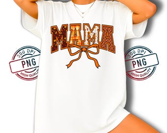 Fall Mama PNG: Leopard & Checkered Letters, Autumn Digital Download
