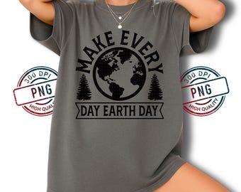 Earth Day Zitat PNG: Umweltfreundlicher Planet Kunstwerk (Digitaler Download)