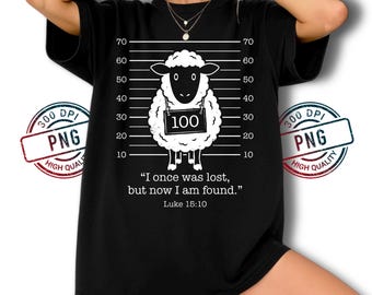 Christian Sheep Mugshot Design, Luke 15:10 (Digital Download PNG)