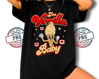 Bebé Vainilla PNG: Diseño de dibujos animados de cono de helado (Descarga digital)