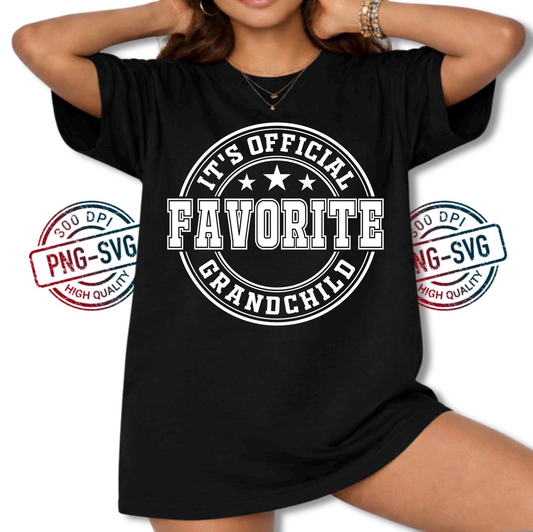 Its Official Favorite Grandchild SVG PNG, Varsity Badge Grandchild ...