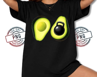 Avocado Gym PNG, Funny Avocado Workout Design, Fitness Humor Sublimation Digital Download