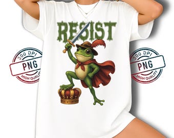 Rana Resist PNG: Arte político heroico (Descarga digital)
