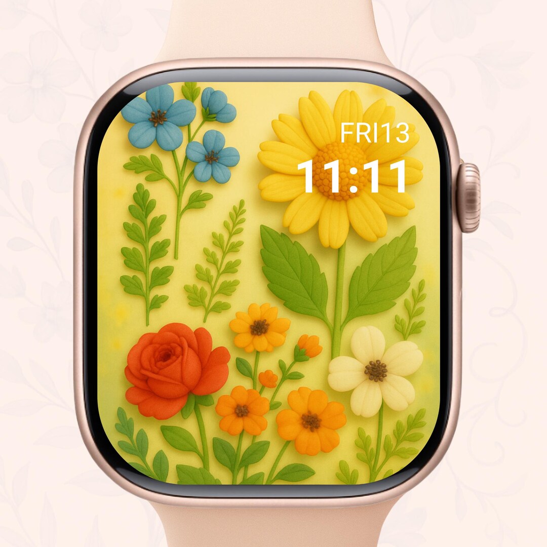 Floral Apple Watch Wallpaper: Cottagecore Botanical Lock Screen ...