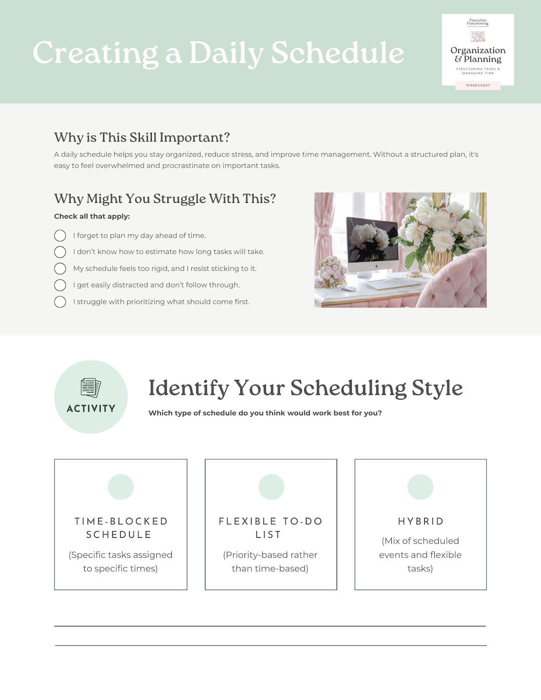 Daily Schedule Planner, Productivity Task Organizer, Goal Setting Time ...