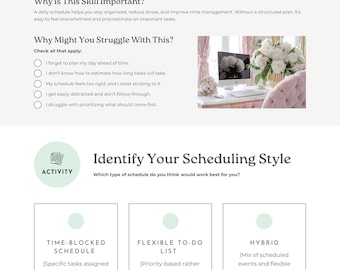 Daily Schedule Planner, Productivity Task Organizer, Goal Setting Time Tracker
