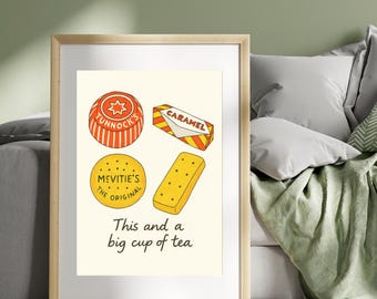 Scottish Biscuit Print- Scottish Prints - Scottish Art- Tunnocks Biscuits - McVities Biscuits (PRINT ONLY, frame not included)