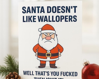 Biglietto di Natale a Babbo Natale non piacciono i Wallopers - Biglietti di Natale scozzesi