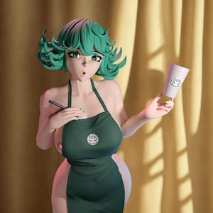 Tatsumaki NSFW STL File 3D Printable Sexy Anime Figure  One Punch Man Ecchi Statue