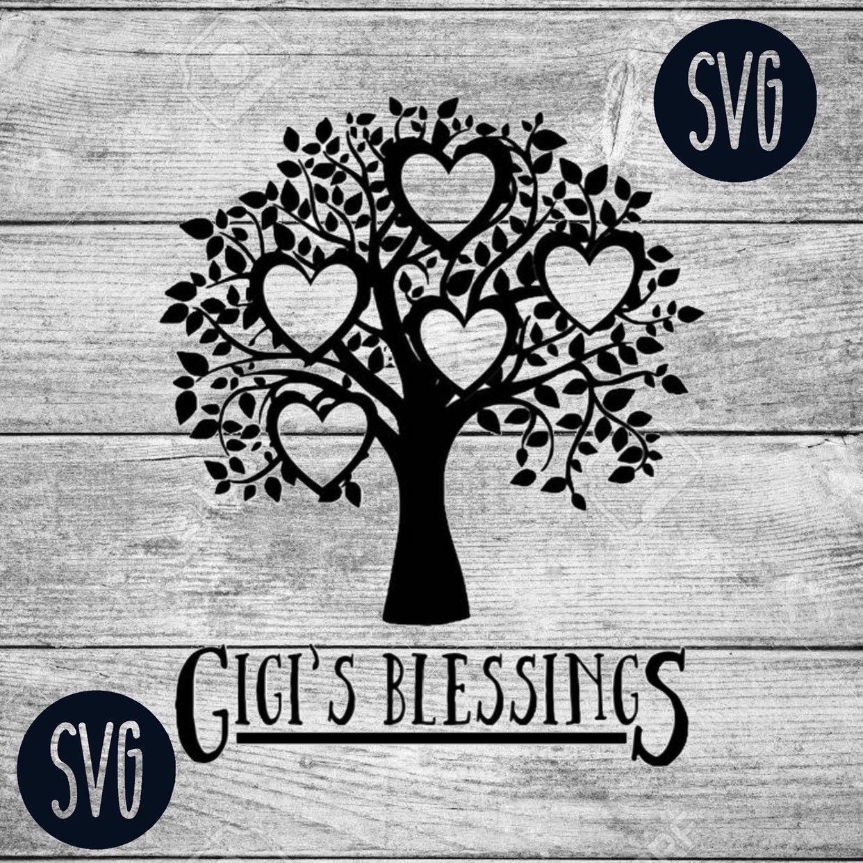 Gig Is Segen Funf Herzen Gigi Stammbaum Herzen Svg Etsy