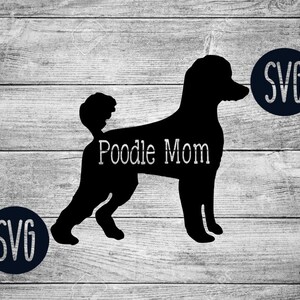 Caniche Maman SVG| Caniche SVG| Caniche| SVG| Chien svg| Silhouette de chien| Silhouette svgs| Svgs animaux