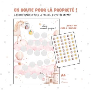 Tableau de propreté enfant A4 | Apprentissage pot Montessori | Routine pipi caca | Outil éducatif 2-4 ans | Récompense enfant