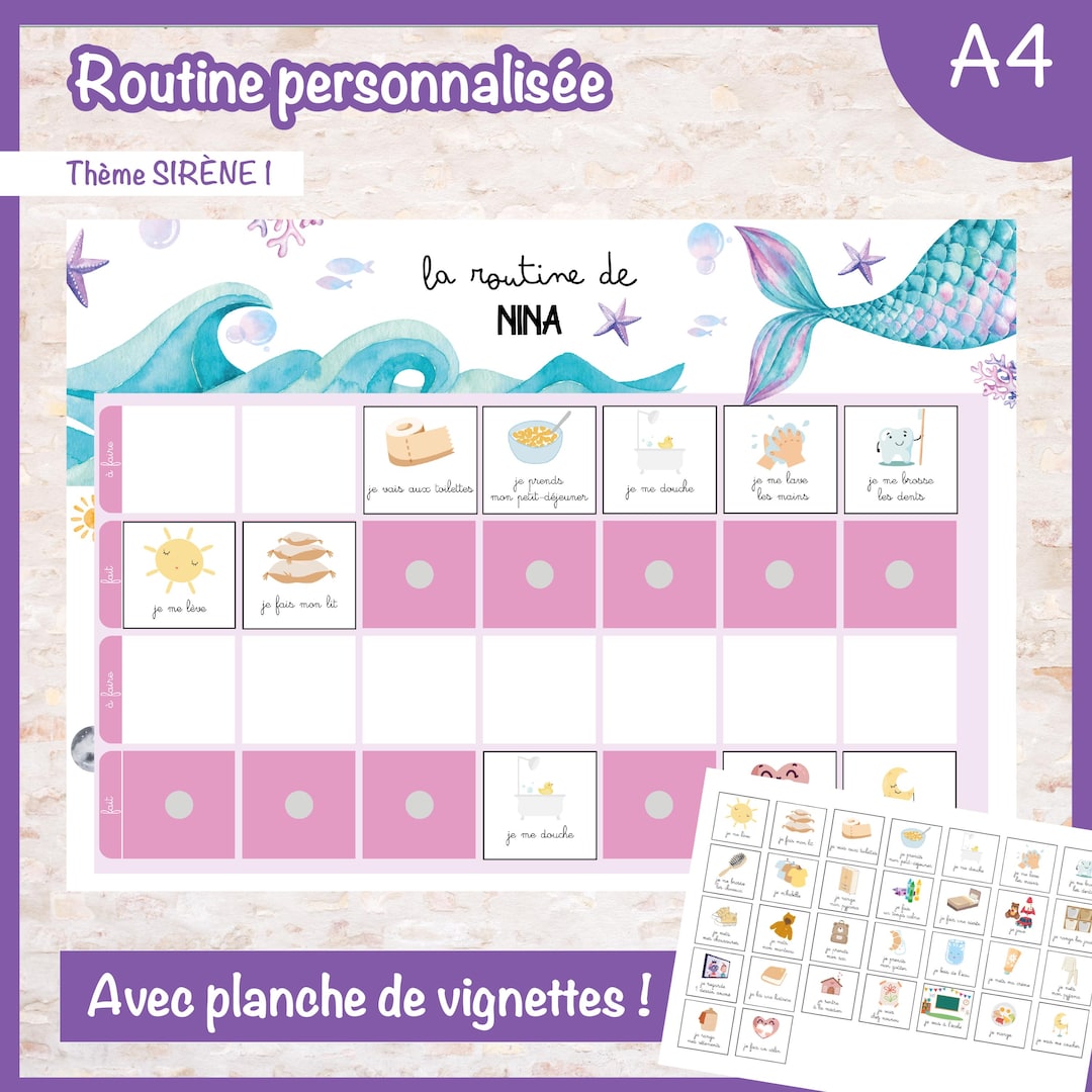 Daily Routine Velcro Personalized A4 Children's Routine Chart | Montessori Routine Board ...