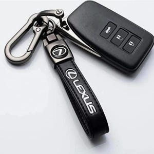 Genuine Black Leather Lexus Keychain | Luxury Car Key Fob Holder Ring Case | Gift for Lexus Rx, Nx, Es, Is, Gs, Lx, Rc, Ux, Ct