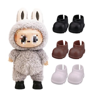 Cute Mini Boots for 15–17cm Dolls – Fits Labubu-Size Art Toys | Stylish Rubber Shoes for Designer Figures