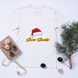 Soca Santa T-Shirt: Tropical Christmas Holiday Tee
