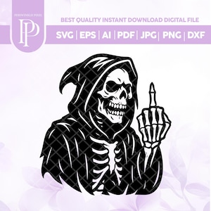 Grim Reaper Skeleton Svg Png,Grim Reaper finger Skull Vector Silhouette,Cameo,Skeleton svg,Skull Svg Png,Cricut SVG,Instant Download Laser