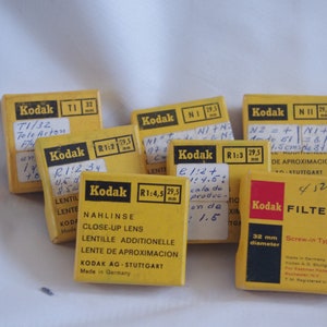 set of vintage Kodak lenses and filter (6 lenses and a filter) for analog camera