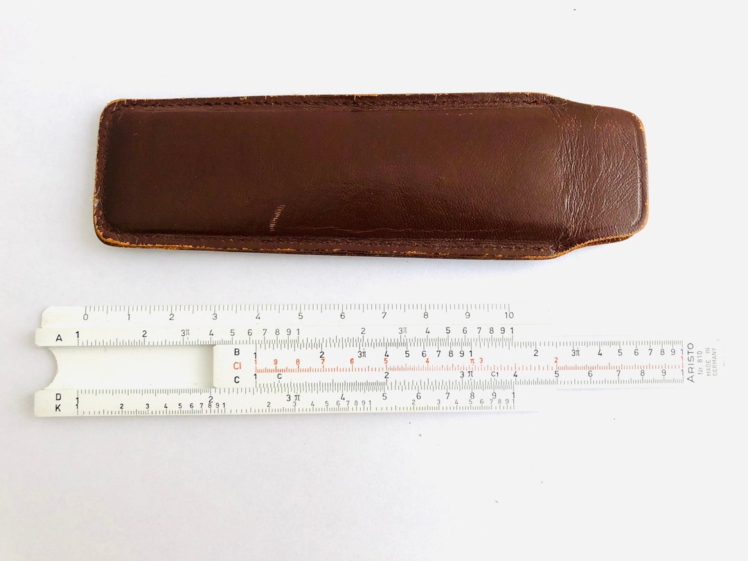 Aresto Ruler Vintage German Aristo Nr. 810 Logarithm Ruler With Leather Case, Slide ...