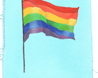 Original acrylic painting, pride gay flag made in canvas - rainbow pride - LGBT