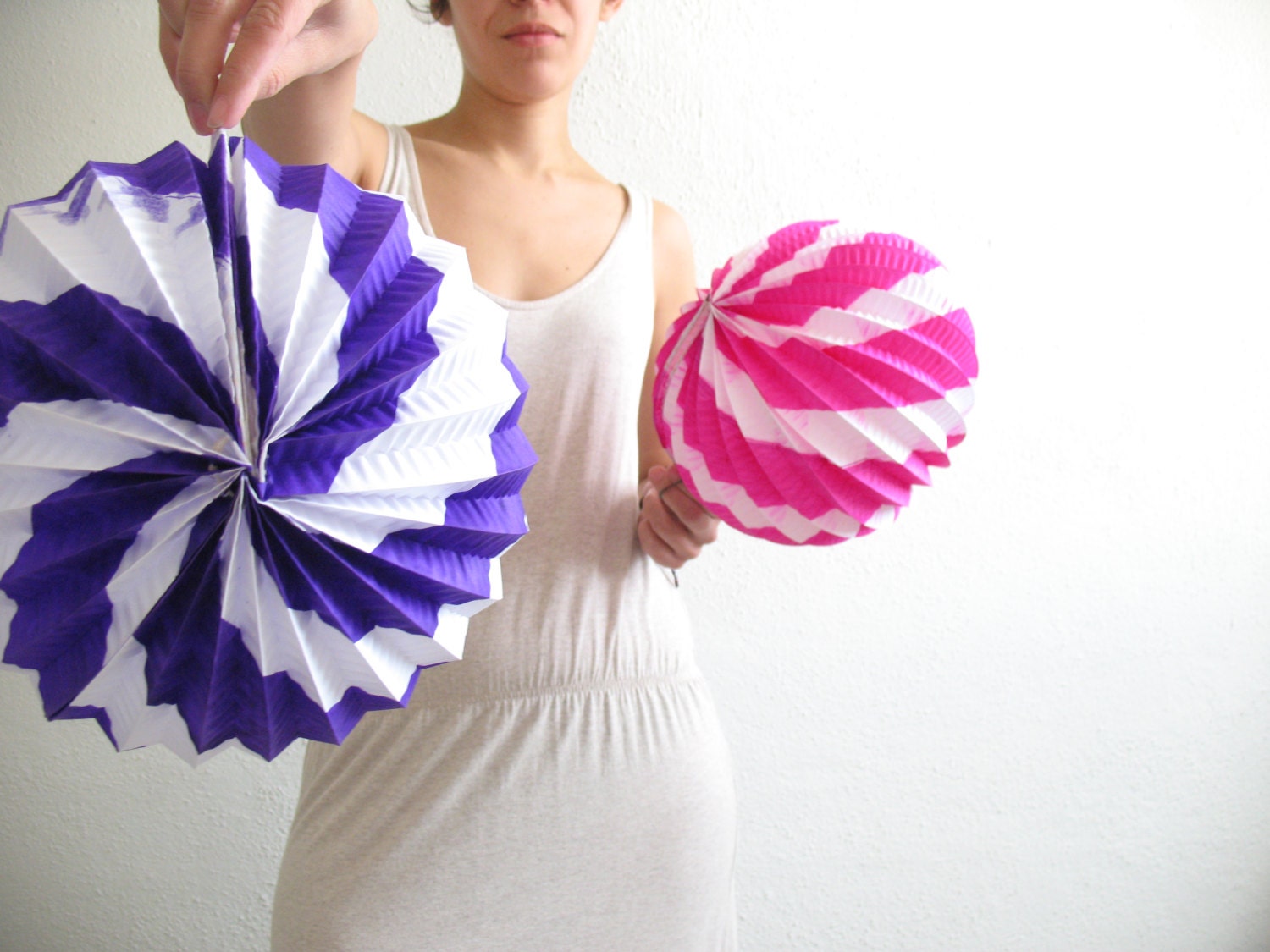 Set of 2 Mexican Origami Paper Lamp Shade purple and Hot Pink Etsy UK