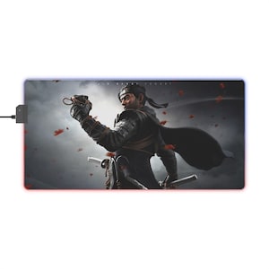Samurai LED Gaming Mouse Pad, Jin Sakai Design, Desk Mat for Gamers, Gaming Accessory, LED Mousepad