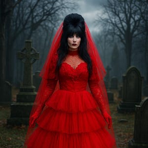 Gothic Red Bride Costume – Vampire Wedding Cosplay Dress
