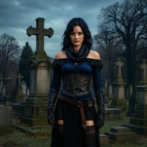 Women Cosplay Yennefer Cosplay Halloween Costume
