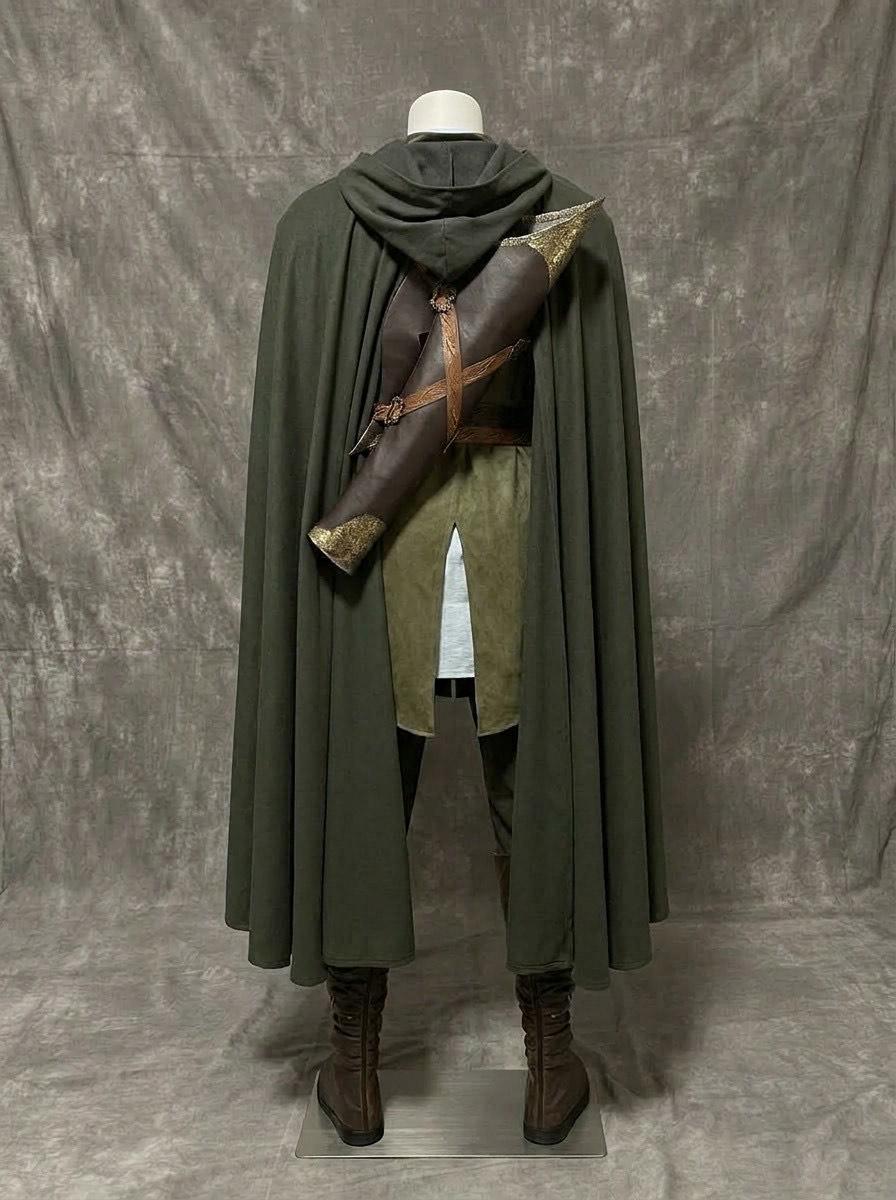 Medieval Ranger Cosplay Costume Full Set Cloak Leather Armor Fantasy ...
