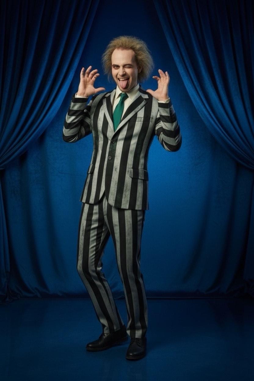 Officiel Adulte Beetlejuice 80's Horreur Cosplay Déguisement Halloween
