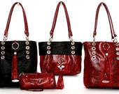 Snake Lamb Leather Double-Sided Reversible Convertible Luxury Bag with Removable Pouch
