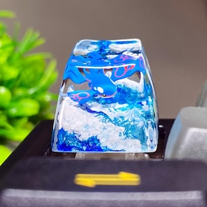 Kyo.gre surf on ocean waves Resin Keycap, Legendary Water-type character, Artisan Keyboard Accessory, Cool Gift